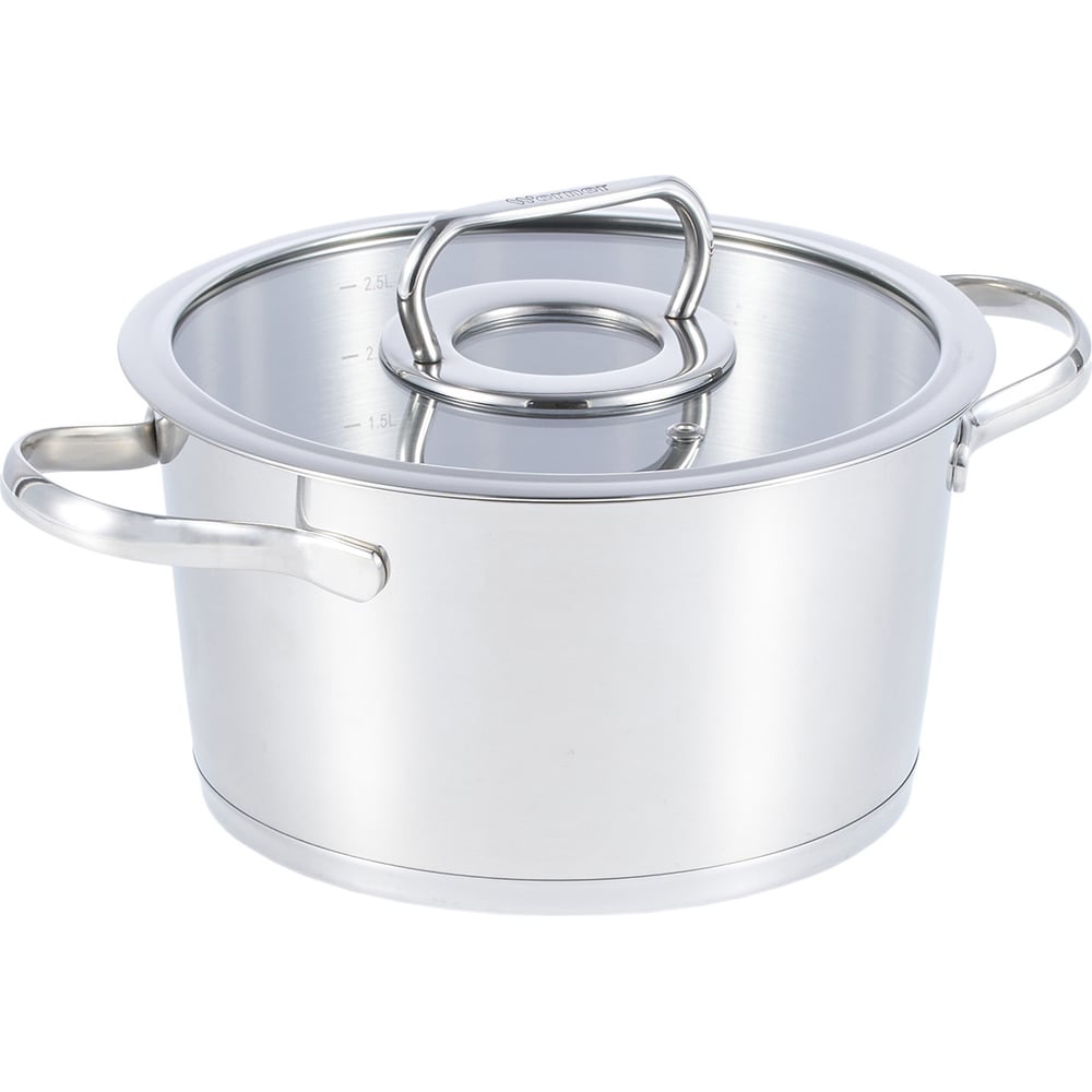 Изображение товара Кастрюля WERNER NICE 20x11см 3,1л со стеклянной крышкой для индукционных и газовых плит