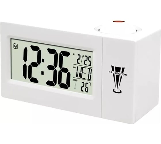 Изображение товара Часы-будильник PERFEO Briton, белый, PF-F3605 время, температура, дата 30018542