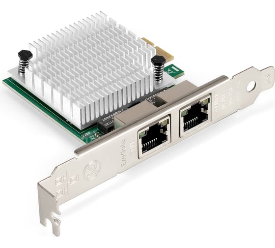 Изображение товара Сетевой адаптер ExeGate EXE-562 PCI-E x1 v2.0, 2xRJ45, UTP 10 100 1000Mbps, Realtek Chipset RTL8111F 296210