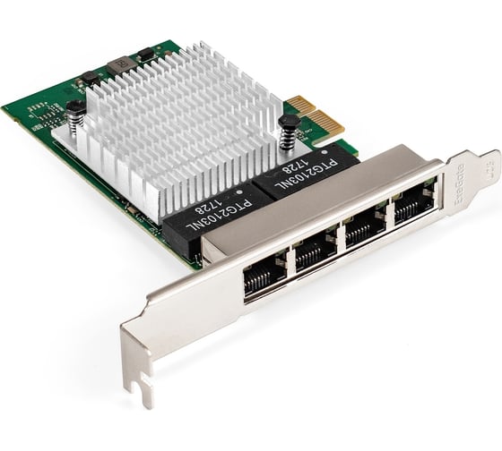 Изображение товара Сетевой адаптер ExeGate EXE-564 PCI-E x1 v2.0, 4xRJ45, UTP 10 100 1000Mbps, Realtek Chipset RTL8111H+ASM1184e 296211
