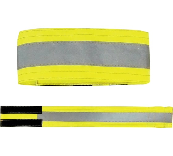 Изображение товара Повязка светоотражающая на руку ОФИСМАГ 430x55 мм, на липучке, лимонная 610628