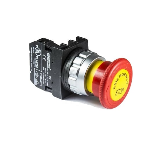 Изображение товара Кнопка ававрийного останова Emas Грибок серии H, установочный 30мм. с маркировкой,240В, 4А. H200EE