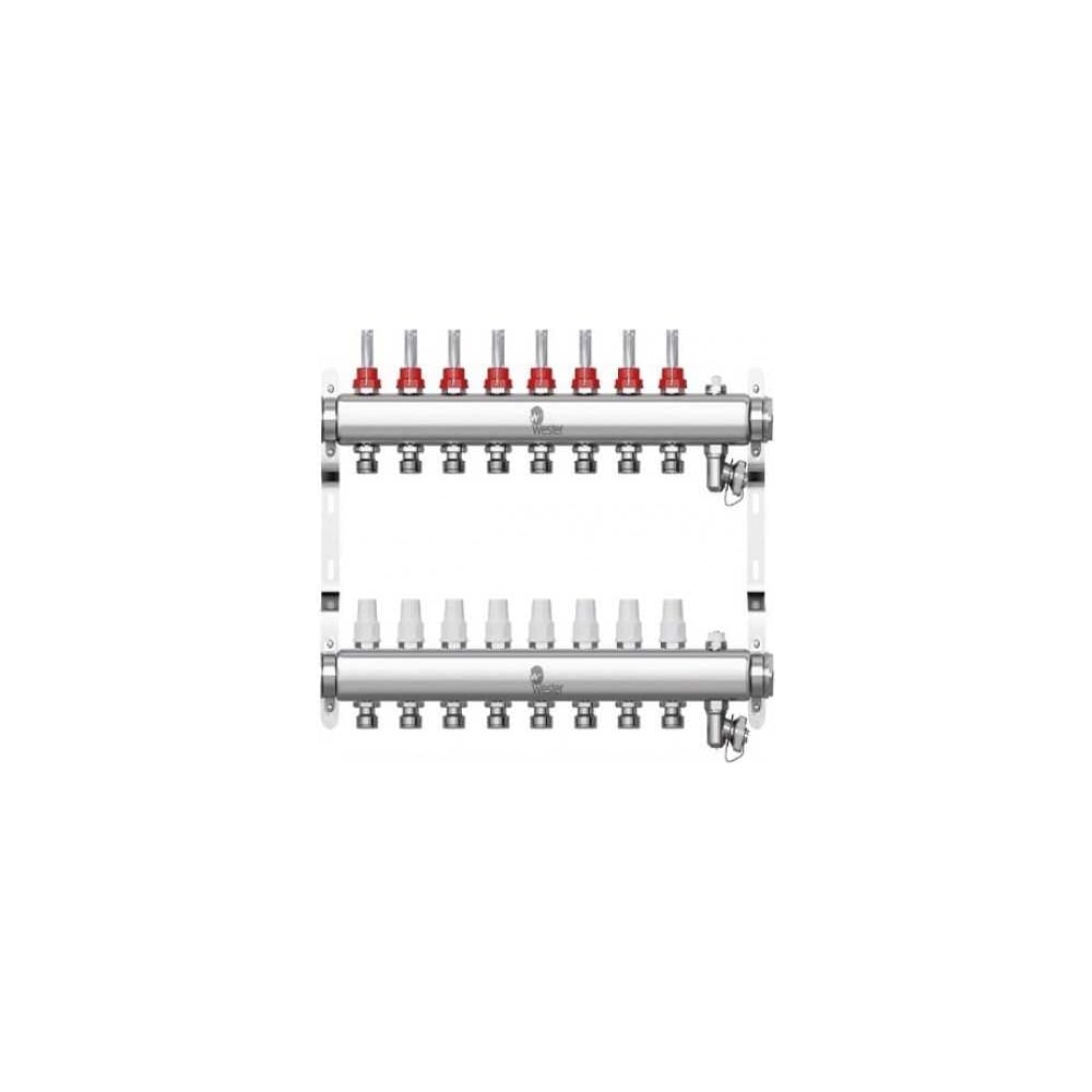 Изображение товара Коллектор в сборе Wester нержавеющая сталь 8 выходов 1 дюйм с расходомерами