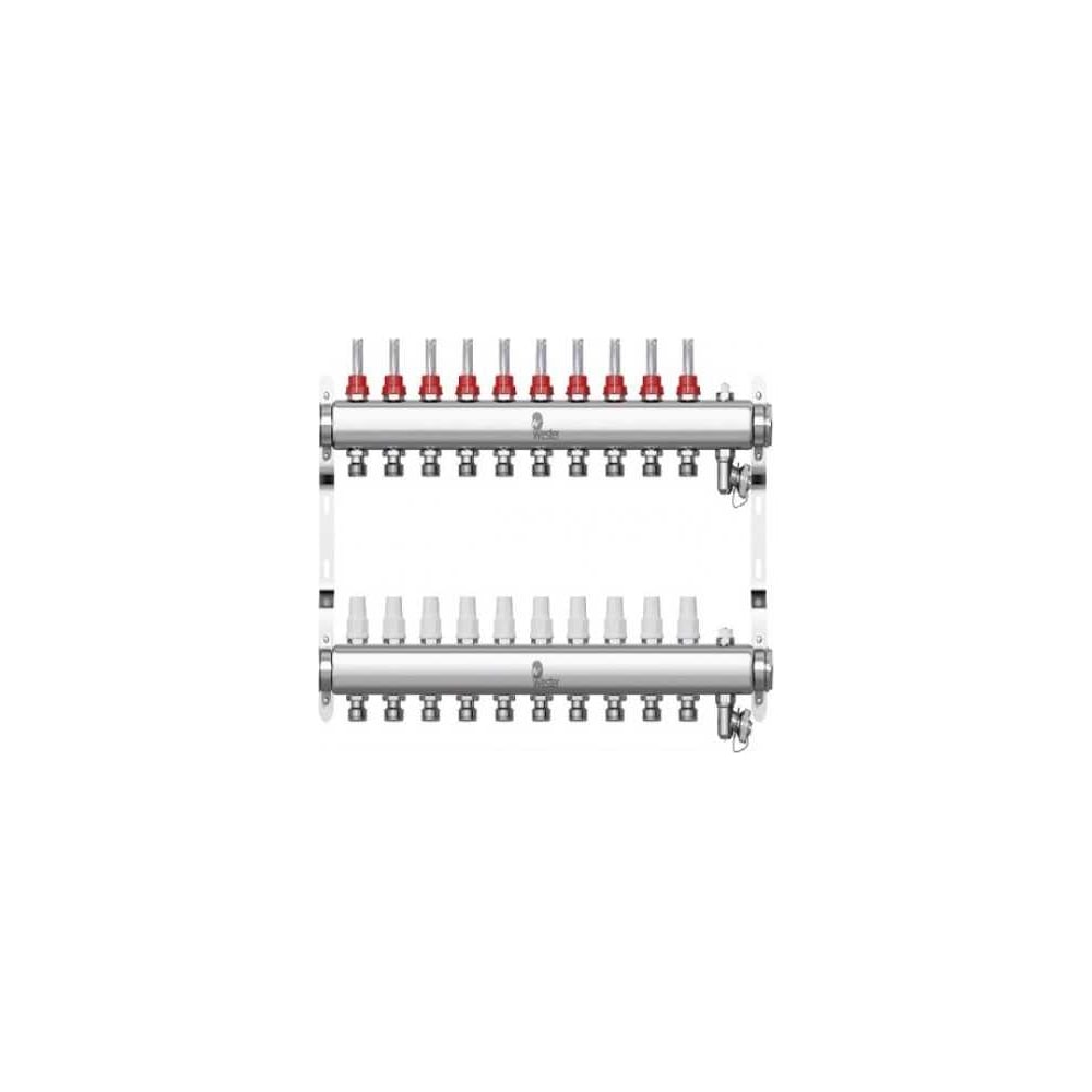 Изображение товара Коллектор в сборе Wester нержавеющая сталь, 1"-3/4", с расходомерами, на 10 выходов 0-32-1850