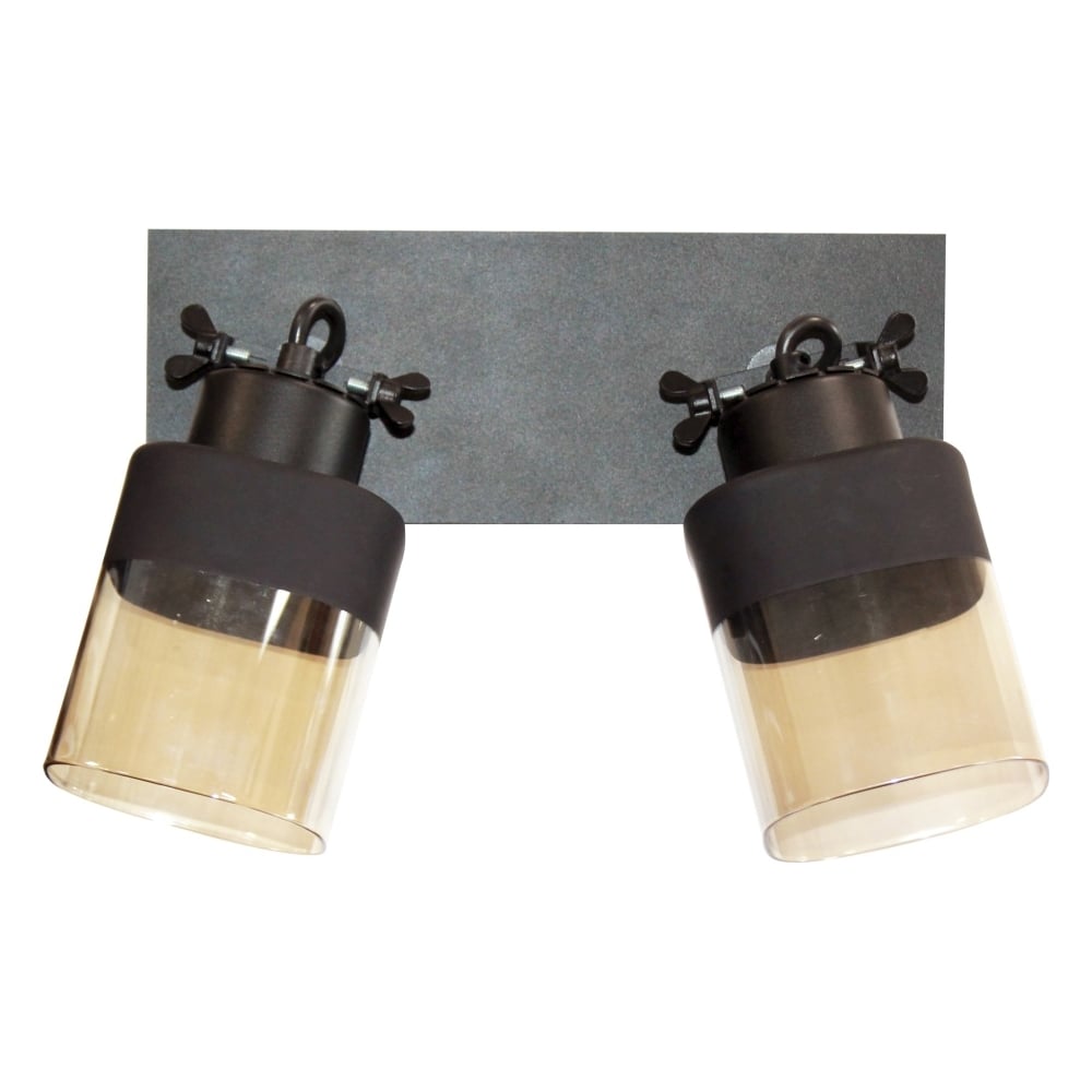 Изображение товара Настенно-потолочный светильник ЭЛЕТЕХ Марш 121 черный муар с янтарным плафоном