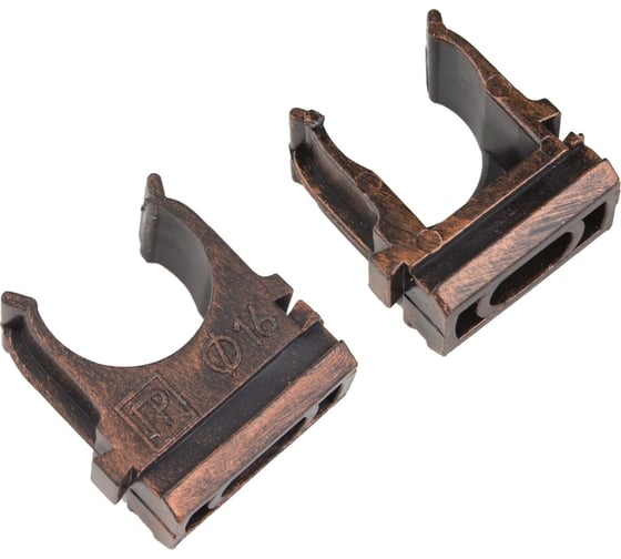 Изображение товара Крепеж-клипса для трубы Bironi пвх, цвет Медный Век, 10 шт. BTK1-16-16-10