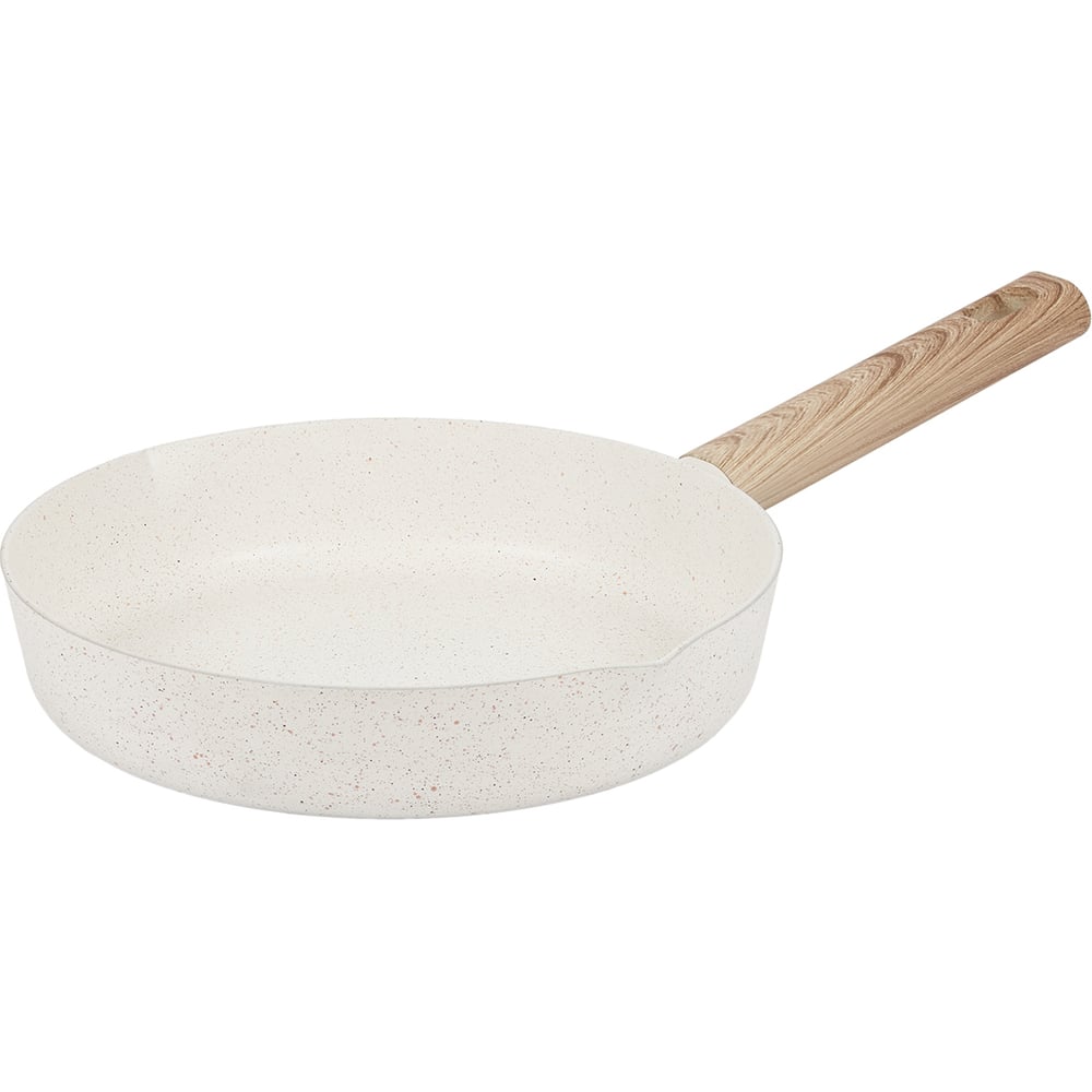 Сковорода WERNER ORGANIC BEIGE 26x5,3 см с индукционным дном, с двухслойным антипригарным покрытием Pfluon, бакелитовая ручка с покрытием Soft Touch. Цвет: бежевый. Материал: прессованный алюминий. Толщина стенок и дна: 2,8 мм. 51440
