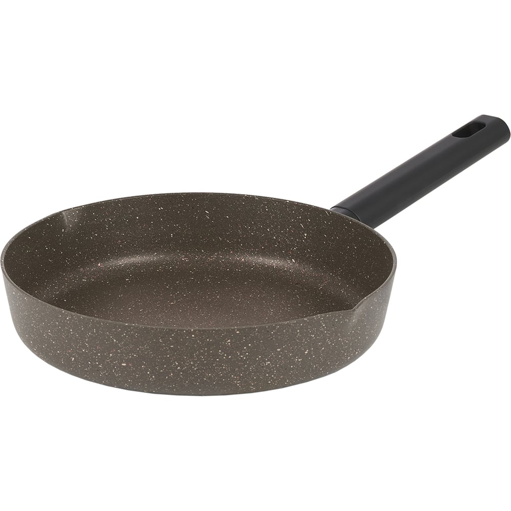 Сковорода WERNER ORGANIC STONE STYLE 28x5,5 см с индукционным дном, с двухслойным антипригарным покрытием Pfluon, бакелитовая ручка с покрытием Soft Touch. Цвет: коричневый. Материал: прессованный алюминий. Толщина стенок и дна: 2,8 мм. 51448