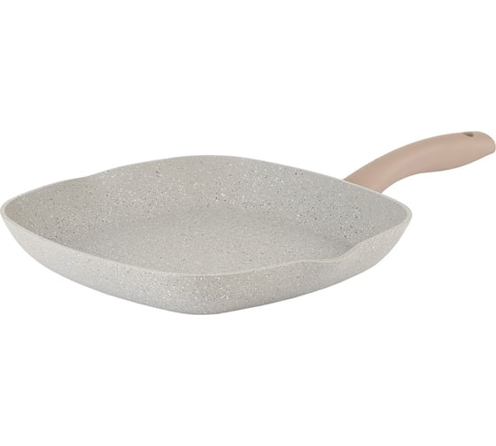 Изображение товара Сковорода-гриль GIPFEL MABELLE 28x28x4.3 см, с бакелитовой ручкой, с покрытием Soft-touch, с индукционным дном, кованый алюминий, 3.5/4.0 мм, серый 0517