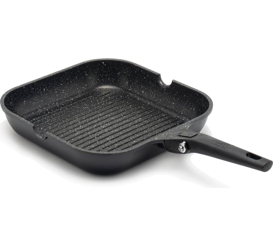 Изображение товара Сковорода-гриль GIPFEL MARINELLA 28x28x5.5 см, из литого алюминия, с индукционным дном, cо съемной бакелитовой ручкой, 2.0/4.5 мм 0104