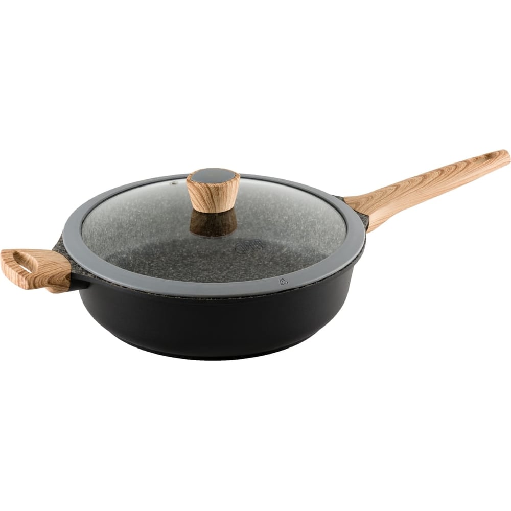 Изображение товара Сковорода-сотейник GIPFEL OLIVER 28x8см/4,1л из литого алюминия с индукционным дном, с антипригарным гранитным покрытием Pfluon Granite, со стеклянной крышкой, c бакелитовой ручкой с покрытием Soft-touch. Толщина: 2,0/4,7мм 574 0574 Изображение товара Сковорода-сотейник GIPFEL OLIVER 28x8см/4,1л из литого алюминия с индукционным дном, с антипригарным гранитным покрытием Pfluon Granite, со стеклянной крышкой, c бакелитовой ручкой с покрытием Soft-touch. Толщина: 2,0/4,7мм 574 0574