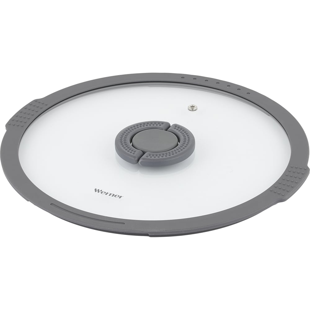 Изображение товара Стеклянная крышка WERNER IMOLA 28 см с силиконовым ободком и ручкой