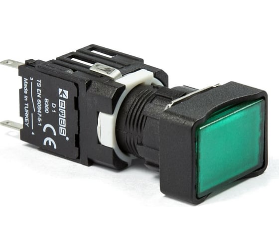 Изображение товара Нажимная кнопка Emas, возвратная, прямоугольная, зеленая 1НО, D100DDY