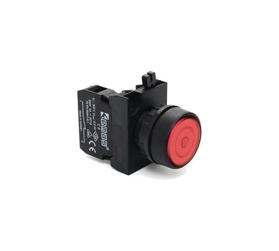 Изображение товара Нажимная кнопка Emas круглая красная, с фиксацией, 1НО, серия C, 250В AC, 4А, CP100FK