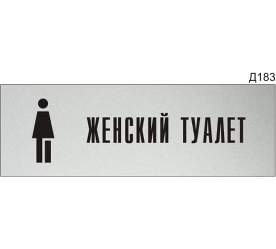 Изображение товара Информационная табличка GRM женский туалет с пиктограммой прямоугольная д183 300x100 мм 1 шт 218000115-183