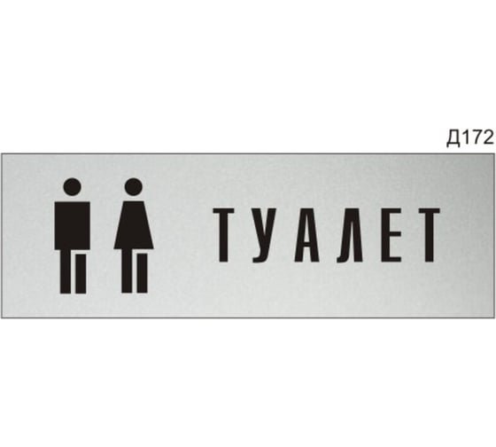 Изображение товара Информационная табличка GRM туалет с пиктограммой прямоугольная д172 300x100 мм 1 шт 218000115-172