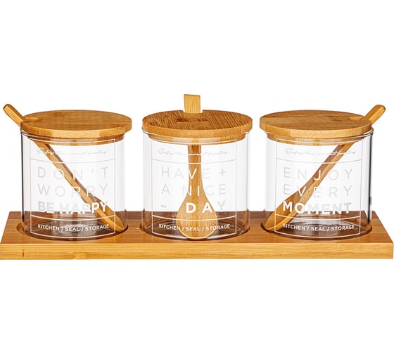 Изображение товара Набор емкостей для хранения сыпучих продуктов Agness 8х8 см, 10 предметов 887-157