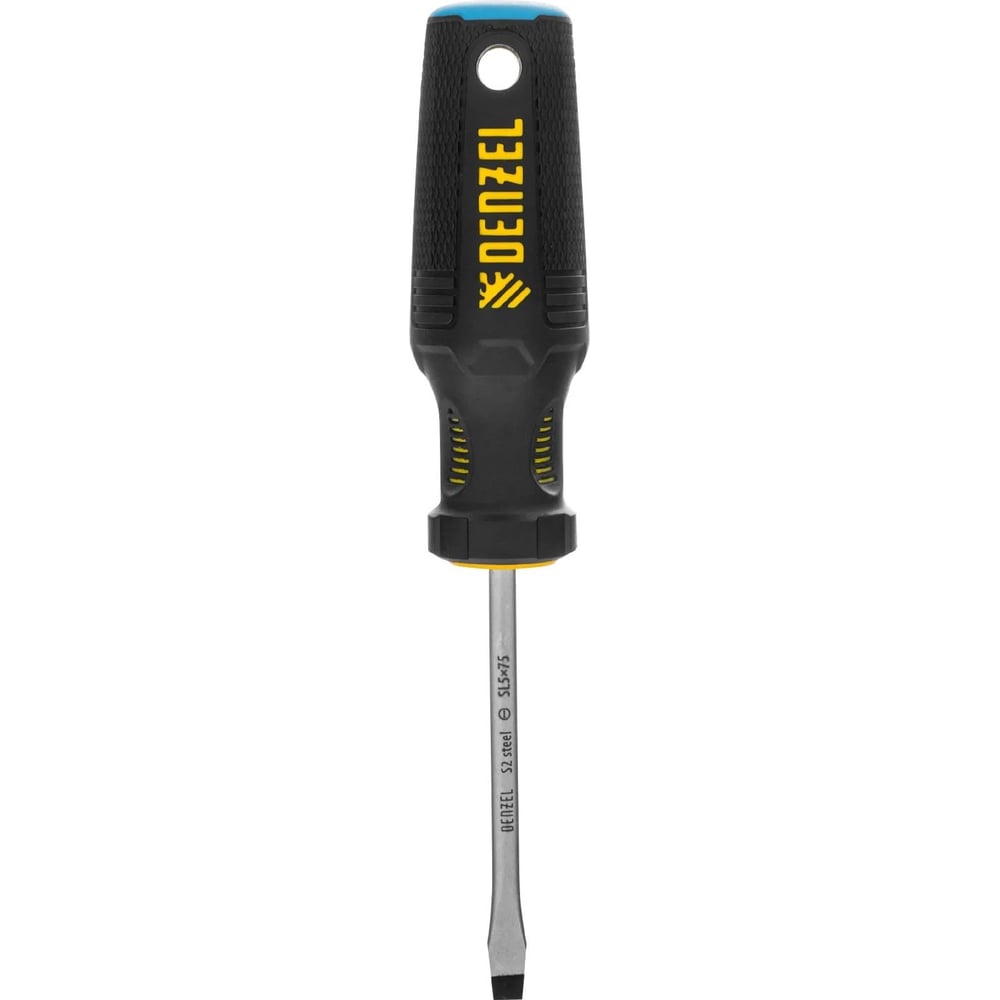 Изображение товара Отвертка Denzel SL5x75 мм, S2, трехкомпонентная рукоятка 121947