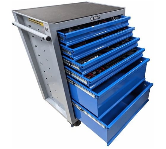 Изображение товара Инструментальная тележка с набором инструмента ТЕМП 138 предметов RC04.2518.E6