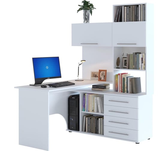 Изображение товара Компьютерный стол Woodville КСТ-14П 140x123,5x182,8 белый правый 506500
