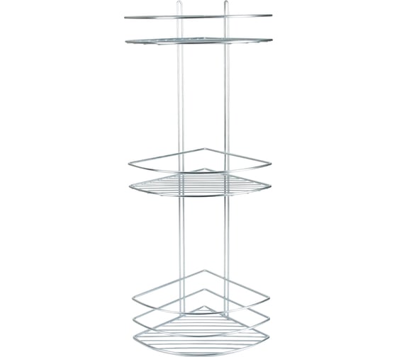 Изображение товара Полка для ванной Rosenberg 3-х ярусная, угловая, овальная RUS-385335
