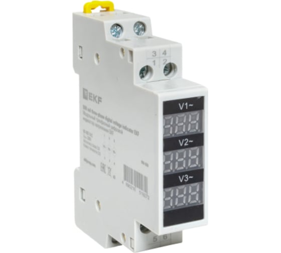 Изображение товара Модульный трехфазный цифровой индикатор напряжения EKF VDI-G33
