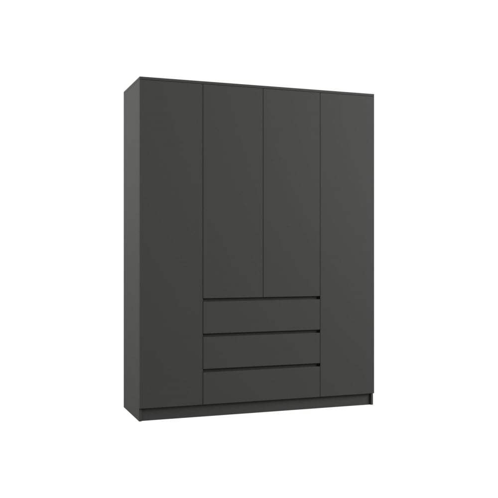 Изображение товара Шкаф Woodville Мадера ЛДСП графит 4-двери 8 полок 2100x1600x520