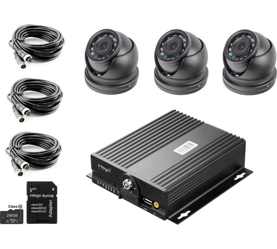 Изображение товара Система видеонаблюдения для грузового транспорта или спецтехники INTEGO установка камер на водителя, на дорогу и на кабину (в сторону кузова) Cargo 3 Intego Cargo 3