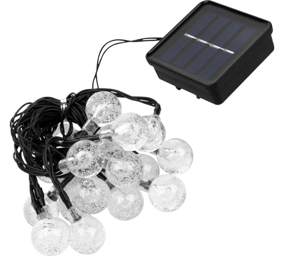 Изображение товара Гирлянда TDM ELECTRIC ССГ-154 "Шарики" на солнечной батарее, 2.7 м, 20 LED, многоцветный, IP54, SQ0330-0201