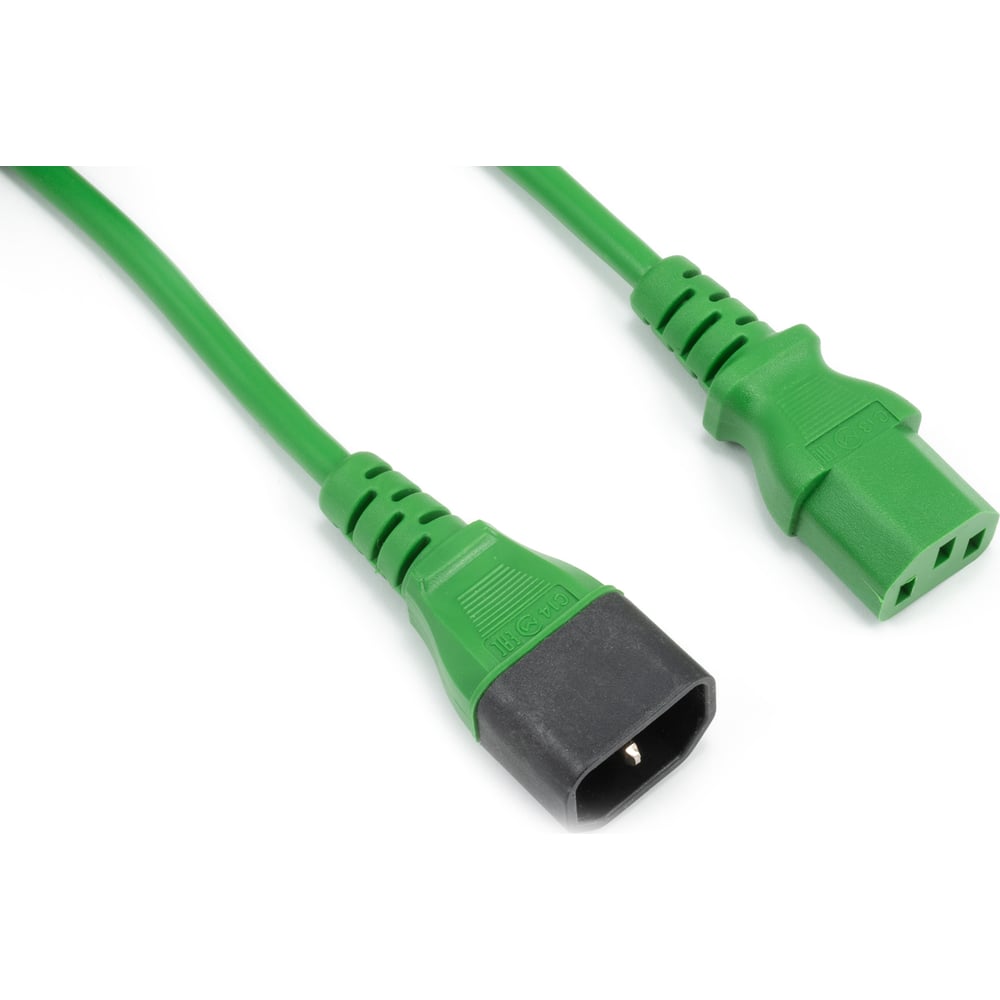 Кабель питания Filum ПВС-АП 3x1.0 С13 - C14, 220/250В, 10А, зеленый, 0.5м FL-PC-C13/C14-C1-0.5-GR