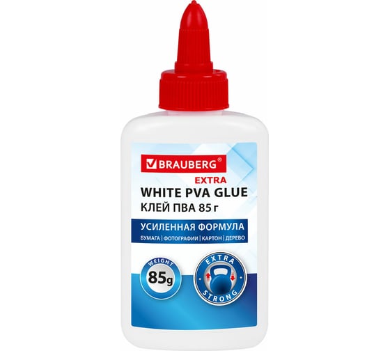 Изображение товара Клей ПВА BRAUBERG Усиленный Extra (бумага, фотографии, картон, дерево), 85 г 12 шт 271939