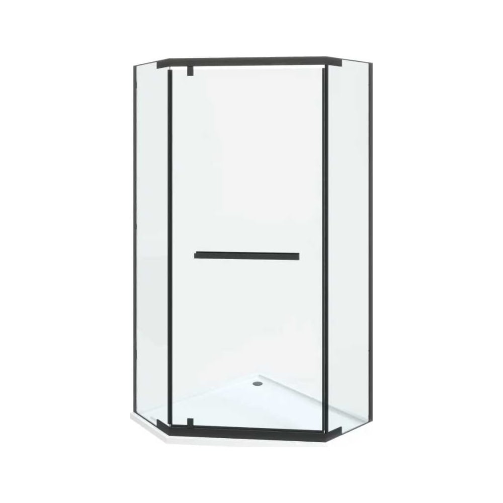 Душевое ограждение Cerutti SPA CHIKA-ZP101B 100x100 см без поддона, профиль черный, стекло прозрачное 9417