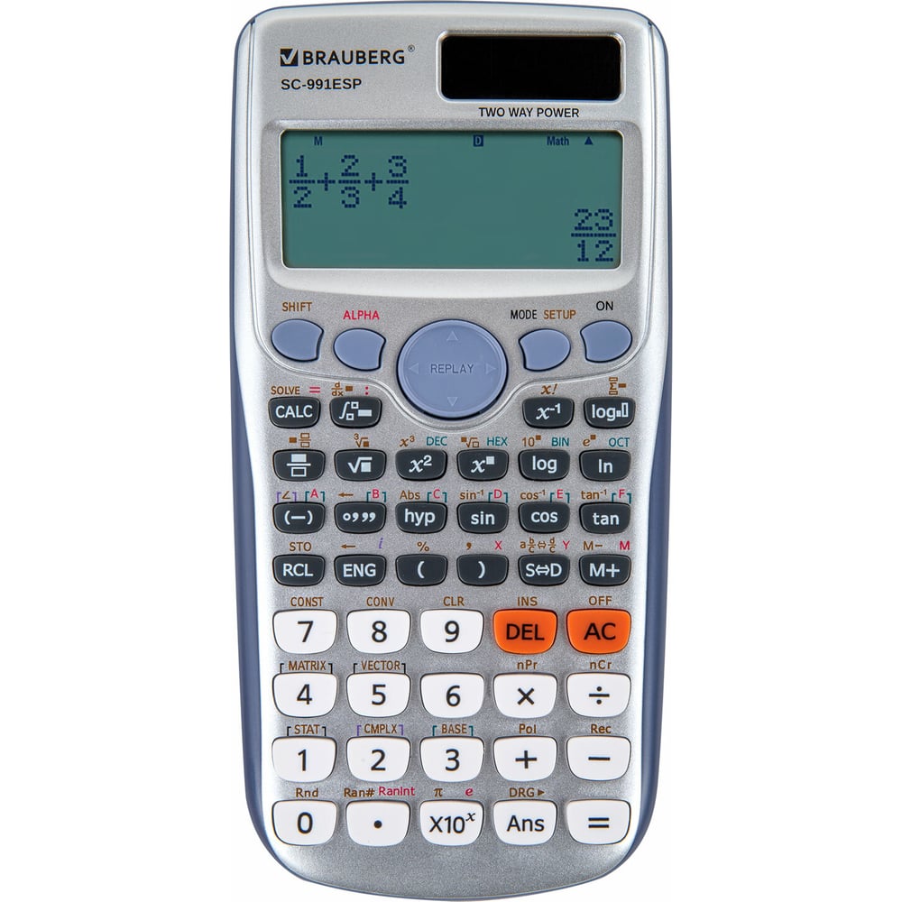 Калькулятор инженерный BRAUBERG Sc-991esp (165x84 мм), 417 функций, 10+2 разрядов, двойное питание 271725