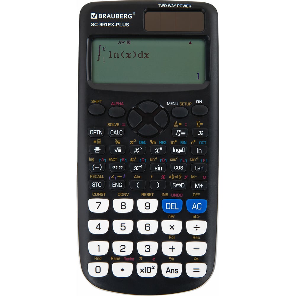Изображение товара Калькулятор инженерный BRAUBERG Sc-991ex-plus (165x84 мм), 552 функции,10+2 разрядов, двойное питание 271726 Изображение товара Калькулятор инженерный BRAUBERG Sc-991ex-plus (165x84 мм), 552 функции,10+2 разрядов, двойное питание 271726