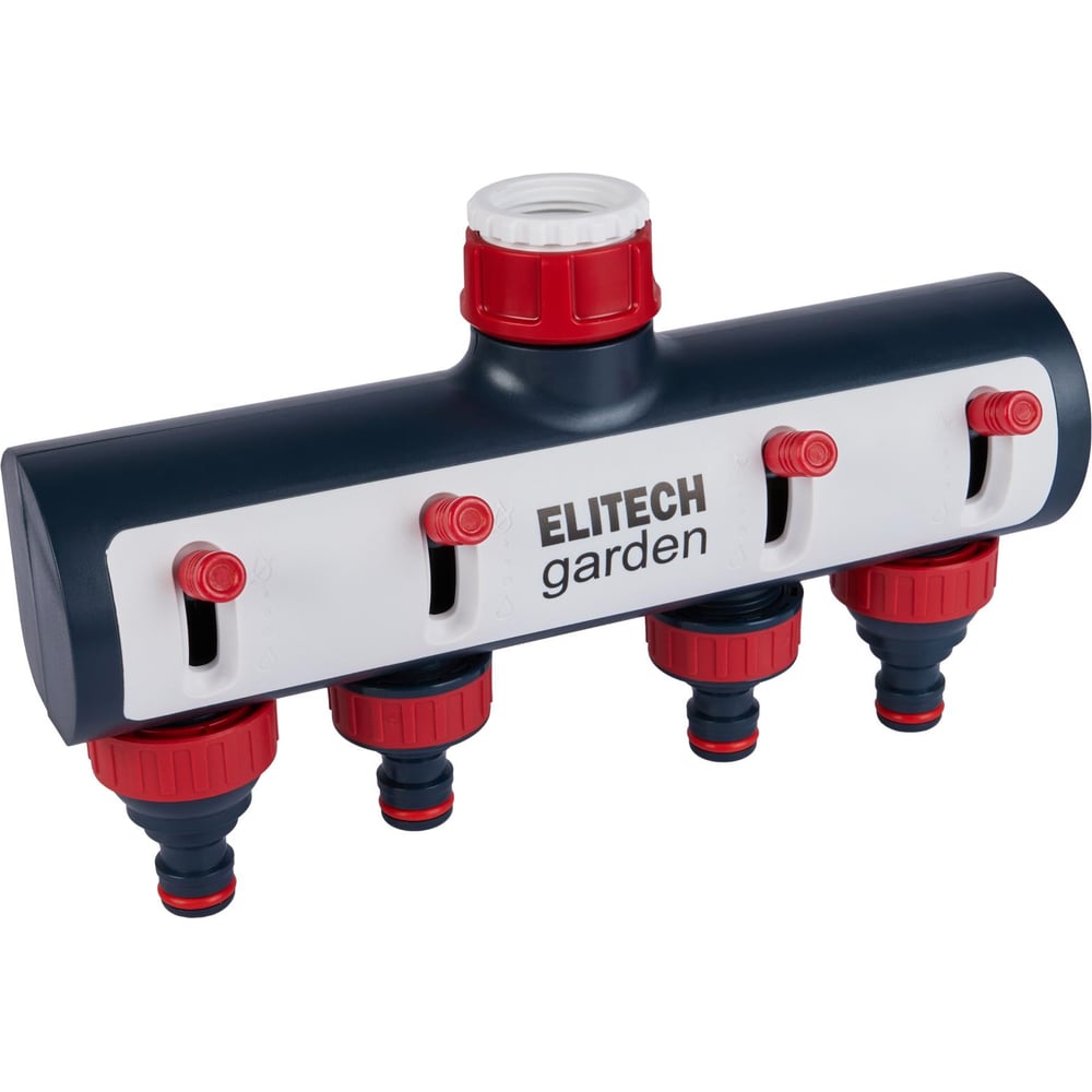 Изображение товара Распределитель потоков 4 канала премиум с переходниками для крана Garden Elitech HF 004