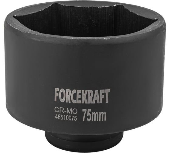 Изображение товара Головка ударная глубокая 6-гранная 75 мм, 3/4"DR FORCEKRAFT FK-46510075(19654)