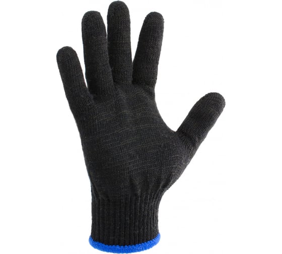 Изображение товара Перчатки ХБ без ПВХ СИБШНУР Люкс, р8, черные, 10 класс, 37 гр 307/8
