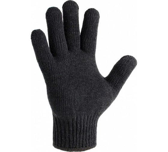 Изображение товара Перчатки трикотажные Сибшнур двойные р 10 черные 90 гр 107/10
