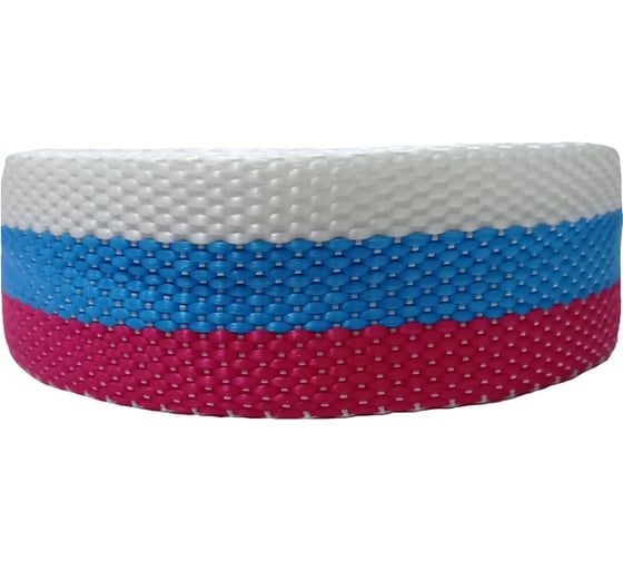 Изображение товара Лента полипропиленовая СИБШНУР h-70 мм, Триколор, 10 м, в термоупаковке 80118