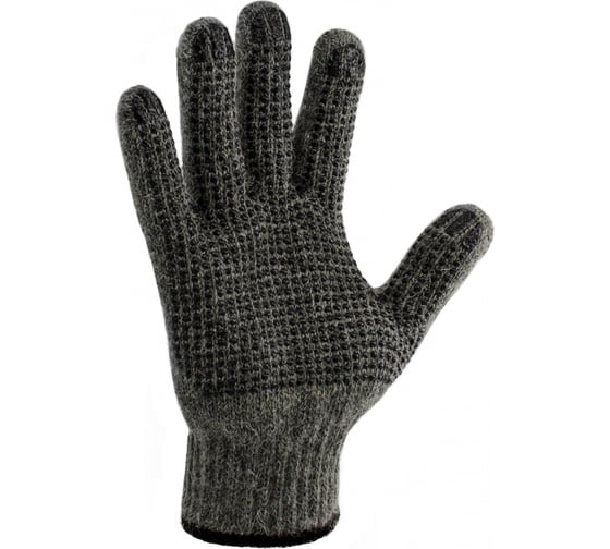 Изображение товара Перчатки полушерстяные с ПВХ Сибшнур серые 65 гр 103