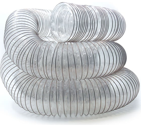 Изображение товара Шланг полиуретановый для абразивных материалов PU-5, 100 мм, 10 м, прозрачный бухта HIMPT 00-00019452