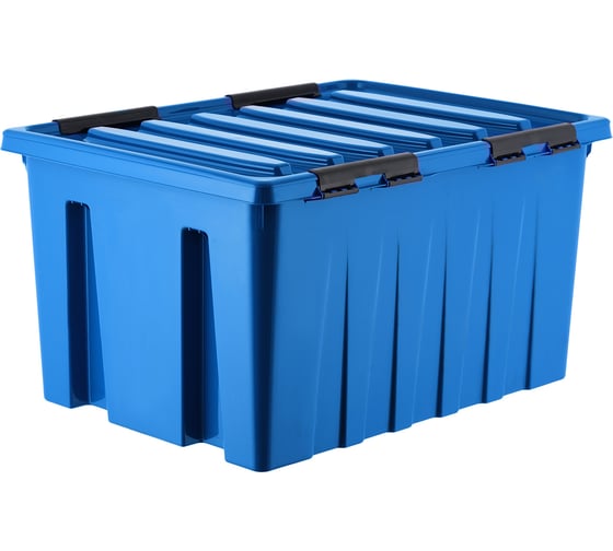 Изображение товара Контейнер с крышкой HONEYCOMB740x565x415, 120 л, синий M-120-00.06n