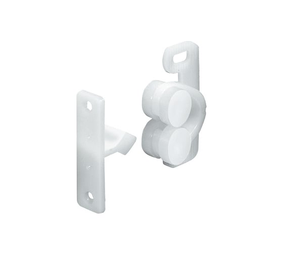 Изображение товара Двойная шариковая защелка Hafele пластик, белая 244.03.700