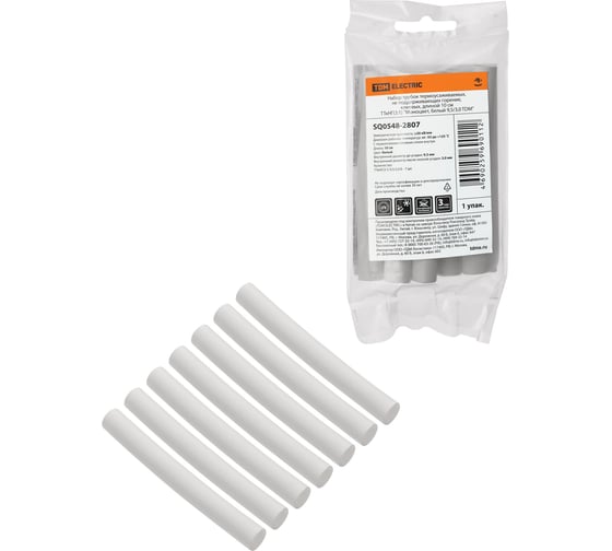 Изображение товара Набор термоусаживаемых клеевых трубок TDM ELECTRIC "Моноцвет, белый 9,5/3,0 " SQ0548-2807