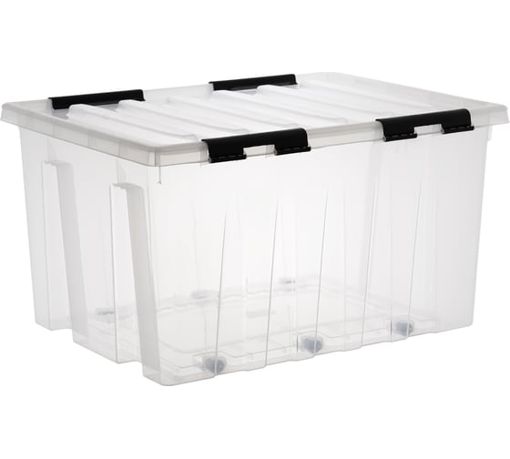 Изображение товара Контейнер с крышкой HONEYCOMB 740x565x415, 120 л, прозрачный M-120-00.07n