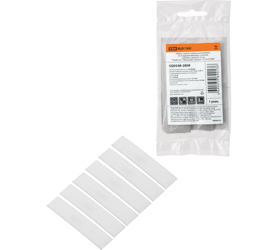 Изображение товара Набор термоусаживаемых клеевых трубок TDM ELECTRIC "Моноцвет, белый 12,7/4,3 " SQ0548-2808