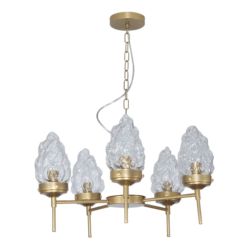 Изображение товара Люстра потолочная ЭЛЕТЕХ Фламенко 151 золото с 5 лампами E14 современный стиль