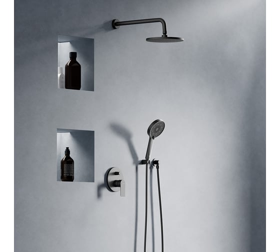 Изображение товара Встраиваемая душевая система со смесителем для душа Damixa Apollo черный 947520300