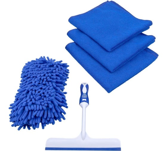 Изображение товара Набор для мойки автомобиля Forsage 5пр. (скребок, губка, салфетки) F-CWK5235(58904)