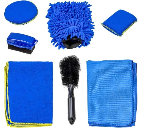 Изображение товара Набор для мойки автомобиля Forsage 7пр. (щетка для дисков с комплектом полотенец и губок) F-CWK5238(58905)